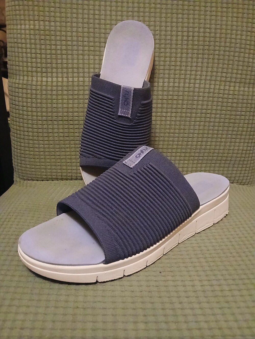 Ryka Epic Dusk Blue Slip On Sandals Sz 11W (092226A)
